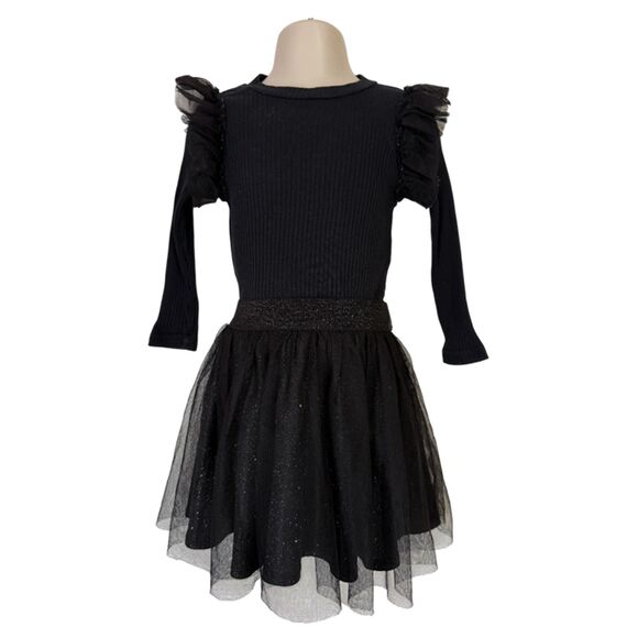 2 Pieces Art Class Black Sparkle Tutu Tule Skirt & Old Navy Polka Dot Skirt - Picture 3 of 12